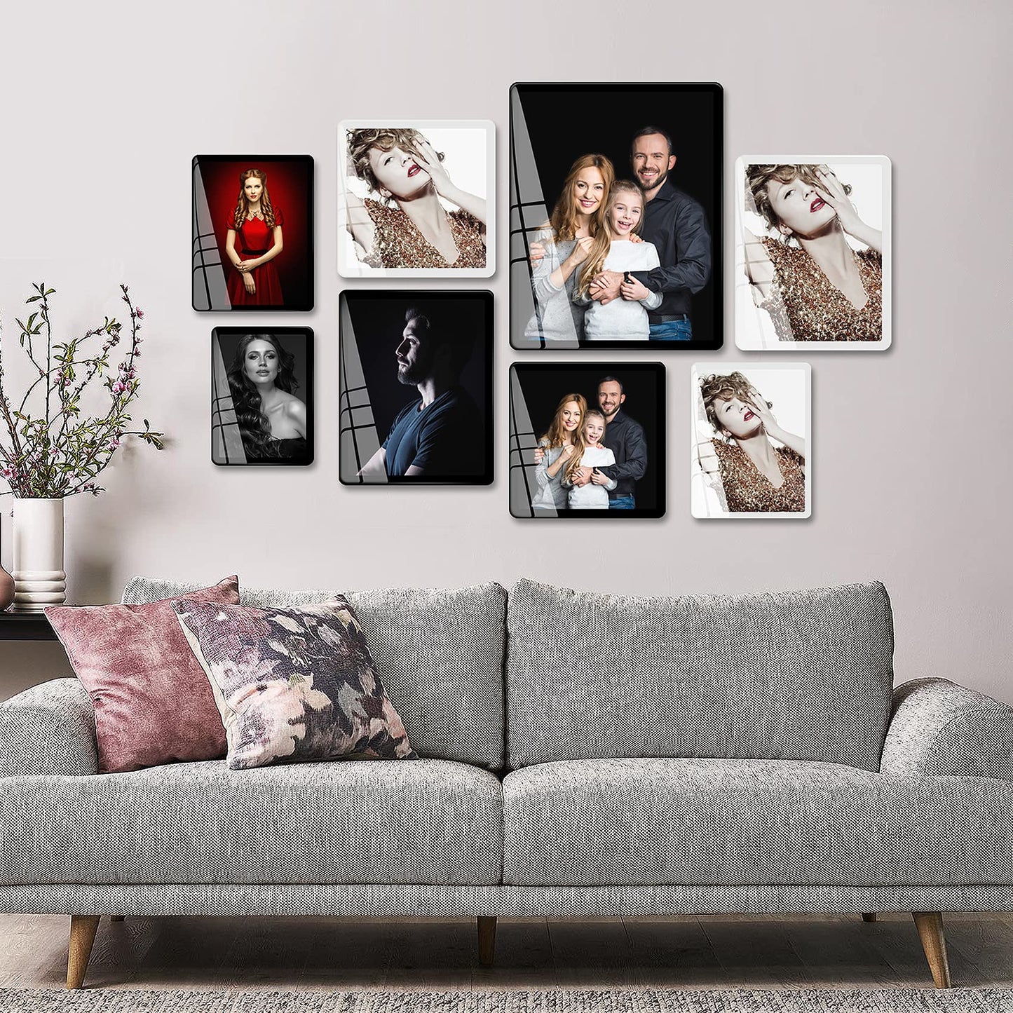 Bluesun 5x7picture frame, glass frame clear, hanging picture frame, Matted for wall and tabletop Decor (5x7, Black)