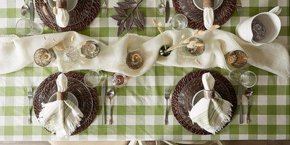 DII Buffalo Check Collection, Classic Farmhouse Tablecloth, 60 x 104, Antique Green