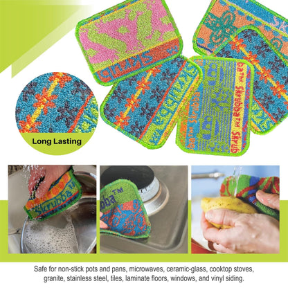Wet-it! Skrubba 6-Pack Reusable Dish Scrubbers – Non-Scratch Scouring Pads for Kitchen & Household – Eco-Friendly, Dishwasher Safe Scrub Sponges for Dishes, Pots & Pans (Vogue)