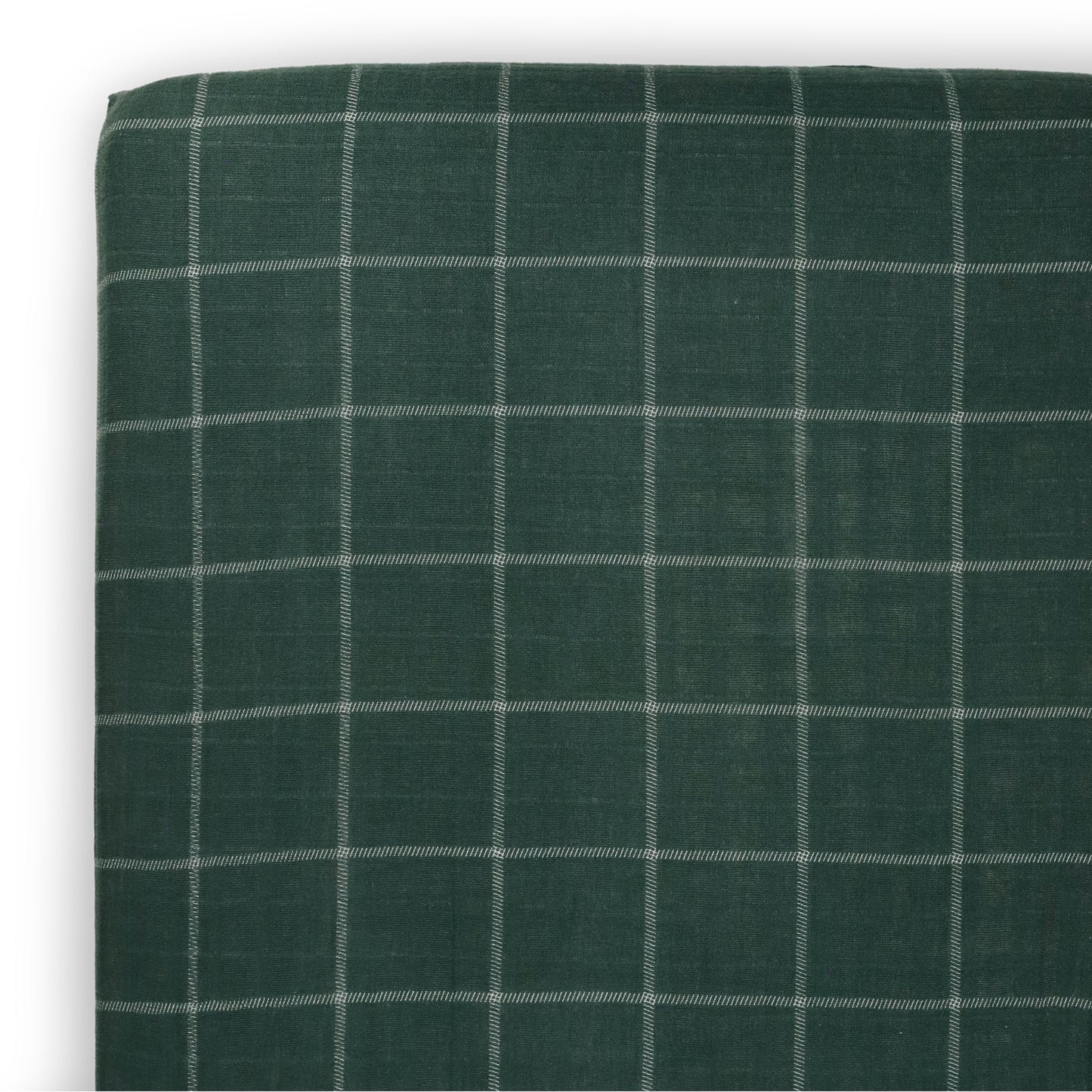 Little Unicorn Fitted Crib Sheet | 100% Cotton Muslin | Super Soft | Sized for Standard Baby Crib & Toddler Mattress | Machine Washable | 52” x 28” x 6” (Evergreen Plaid)