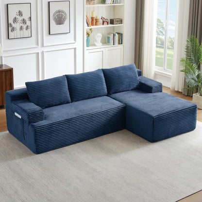 96" Modular Sectional Sofa, Cloud Sectional Couch with Deep Seat, Modern L-Shape Corner Sofa Couch with Right Facing Chaise,Upholstered Boneless Couches for Living Room Bedroom