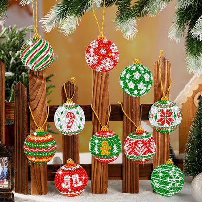 Yuntau 20 Pcs Christmas Ball Diamond Art Ornaments Red Green Diamond Painting Keychain 5d Xmas Tree Hanging Ornaments DIY Christmas Kits for Adults Crafts Holiday Party Decor(Ball)