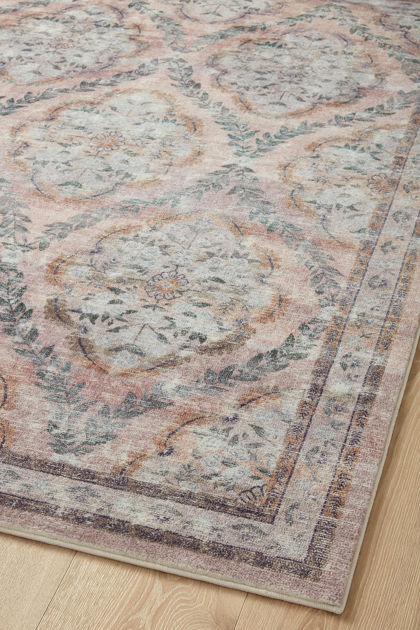 Loloi Rifle Paper Co. Courtyard Collection COU-02 Blush 7'-6" x 9'-6" Area Rug feat. CloudPile