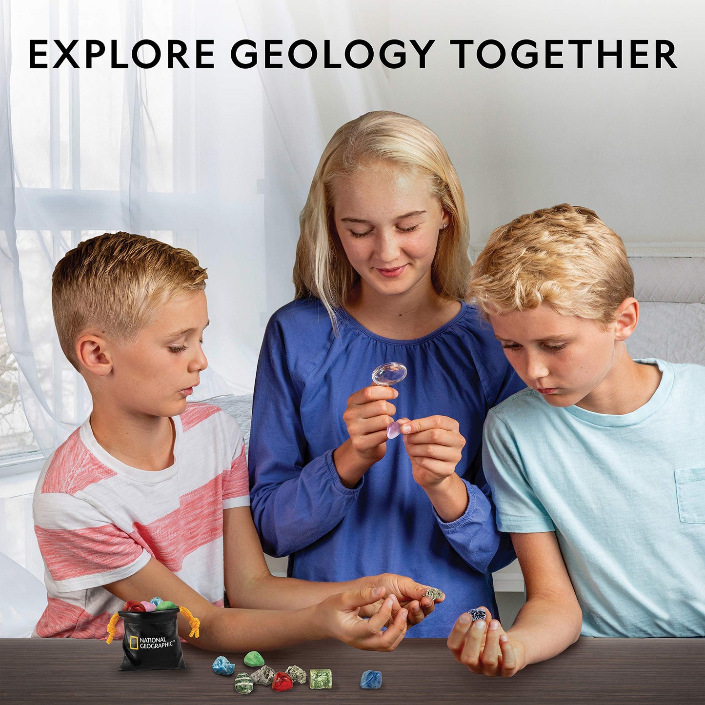 National Geographic Rocks & Mineral Collection - Rock Collection Box for Kids with 15 Gemstones and Crystals, Geology for Kids, Crystal Collection, Science Kit, Rock Gift (Amazon Exclusive)
