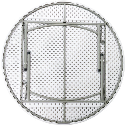 Flash Furniture Elon 6' Round All-Occasion Plastic Folding Event Table, Foldable Portable Banquet Table for Indoor/Outdoor Events, White