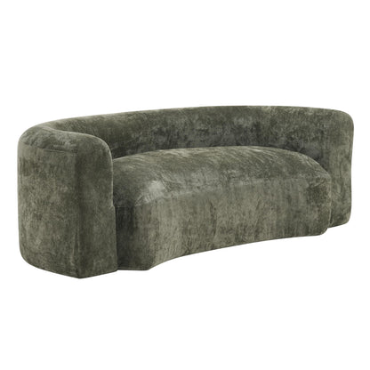 Christopher Knight Home 87.75" Curved Sleeper Sofa, 3 Seater Deep Seat Modular Floor Couch, Upholstered Chenille Fabric Comfy Cloud Couch with Round Arms & Curved Back for Living Room Bedroom, Green