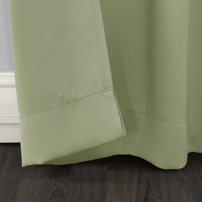 Sun Zero Soho Blackout Grommet Curtain Single Panel, 54" x 95", Sage Green, Energy Efficient