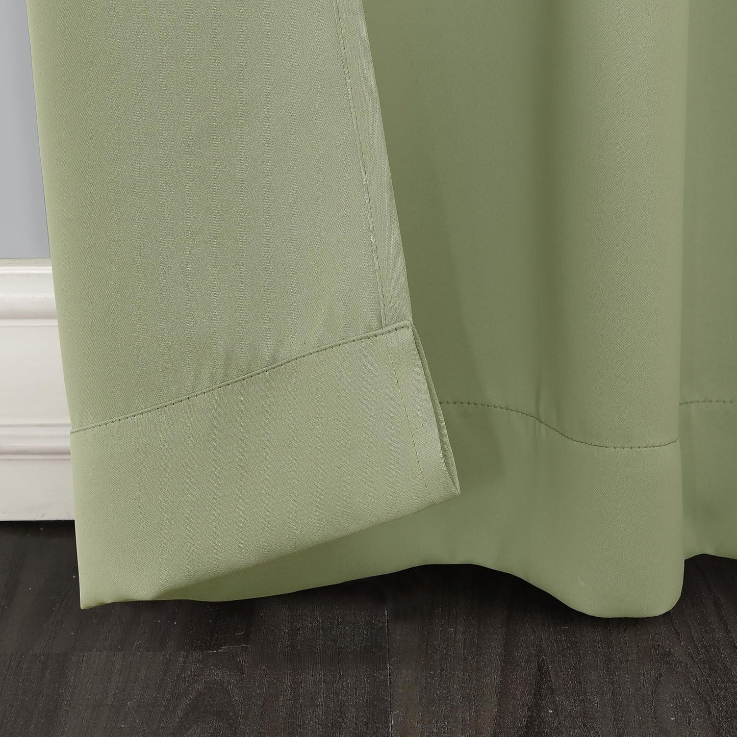 Sun Zero Soho Blackout Energy Efficient Grommet Curtain Single Panel, 54" x 84", Sage Green
