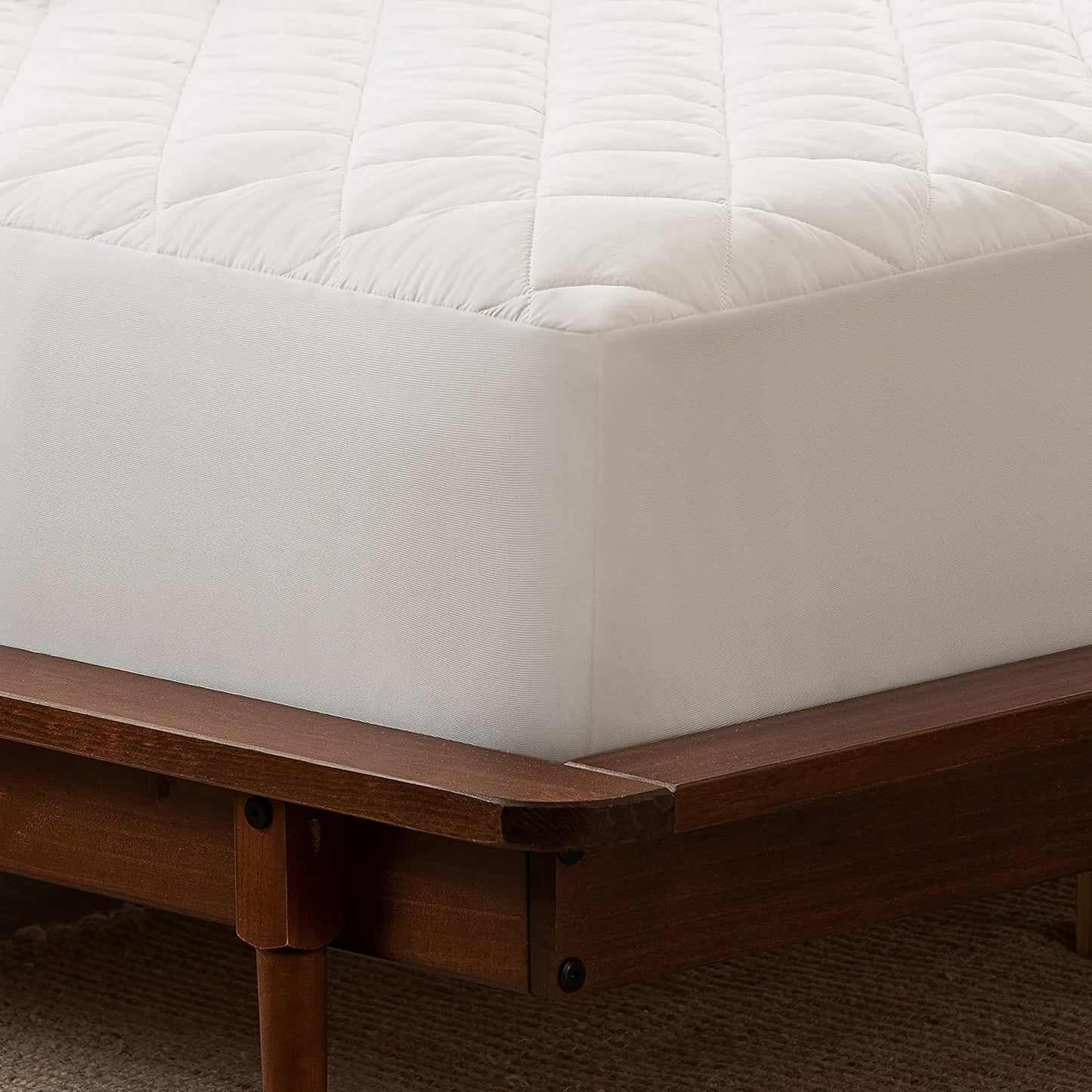 SERTA Power Clean Triple Action Quilted Mattress Pad Protector - Waterproof, Moisture Wicking, 15" Deep Pocket