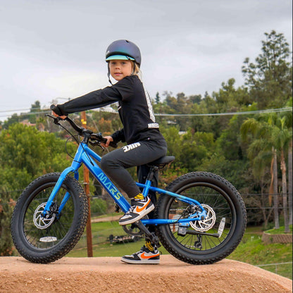Glerc Mars Kids Mountain Bike, 24 Inch Fat Tire Bike for Teen Ages 8-14 Year Old, Bicycle with 2.8-Inch Wide Tires and 6 Speed Drivetrain, Blue