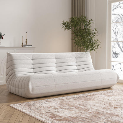 YVDNHP Big Bean Bag Chairs for Adults, 3 Seater Large Bean Bag Chair Sofa, Fireside Chair Lazy Sofa Chair with High Density Comfortable Foam, Modern Bean Bag for Living Room, Bedroom, Office (Beige)