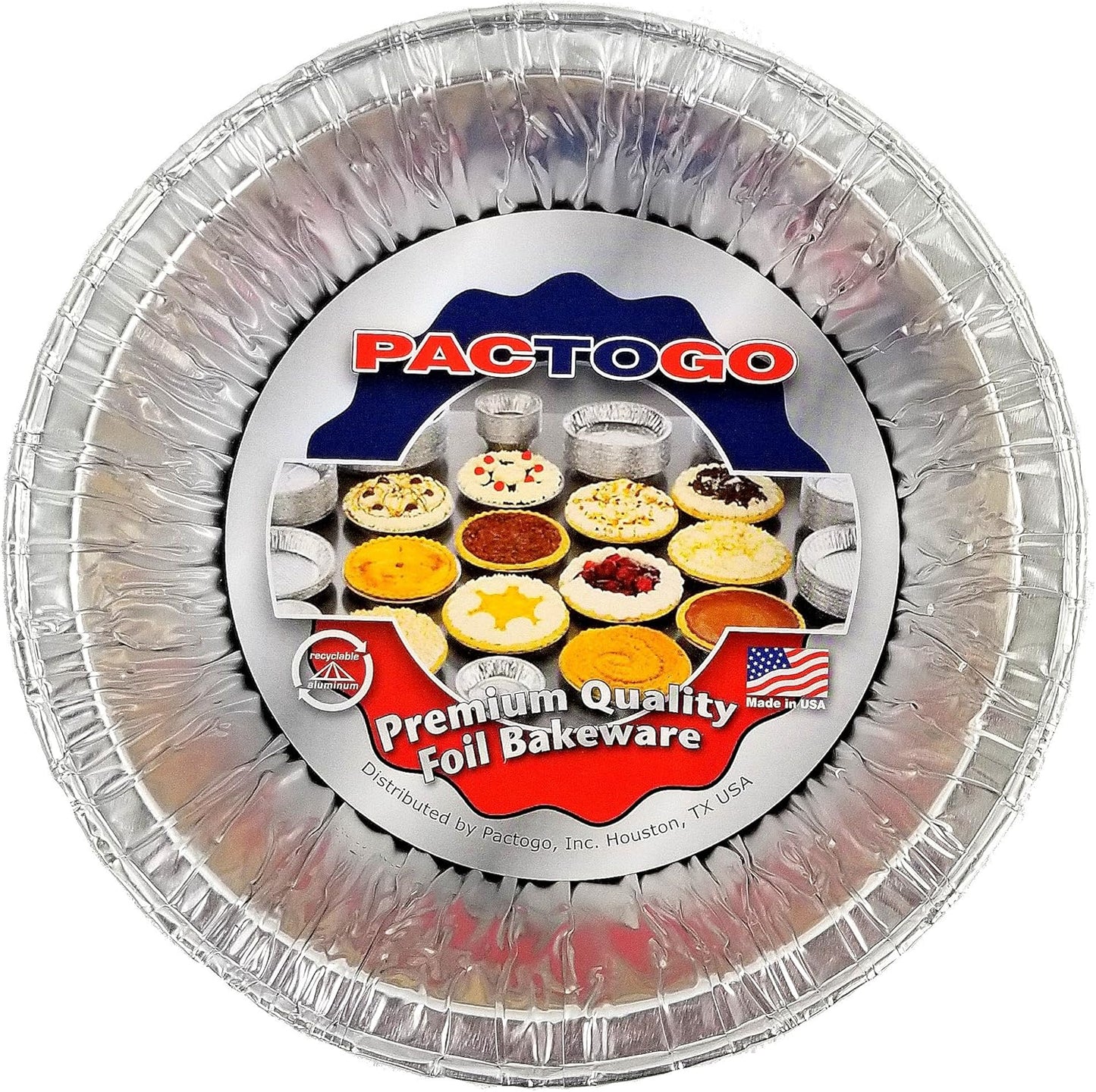 PACTOGO Disposable Aluminum 5 3/4" Meat Pot Pie - Extra Deep Pan Baking Tin, Pack of 25
