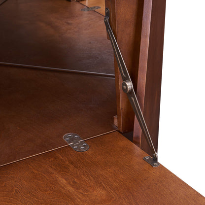 SEI FURNITURE Larson Corner Storage Bar Cabinet, brown.