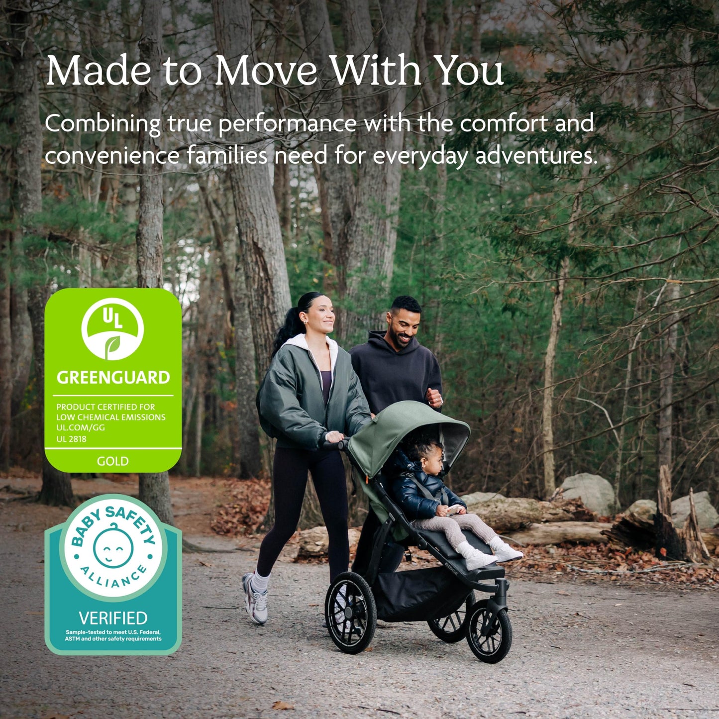 UPPAbaby Ridge V2 Jogging Stroller | All-Terrain Performance Suspension + Never-Flat Tires Built for Walking, Running + Trails | Water Bottle Holder Included | Evelyn (Meadow Green | Carbon Frame)