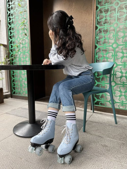 Comeon Roller Skates for Women PU Leather Roller Skates High-Top Leather for Beginners Teens for Woman,Girls and Boys,Adult (35=US 6)