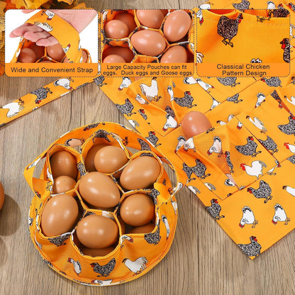 12 7 Egg Collecting Apron and Basket, Pouches Chicken Egg Apron, Pouches Chicken Eggs Basket, Collector Chicken Eggs