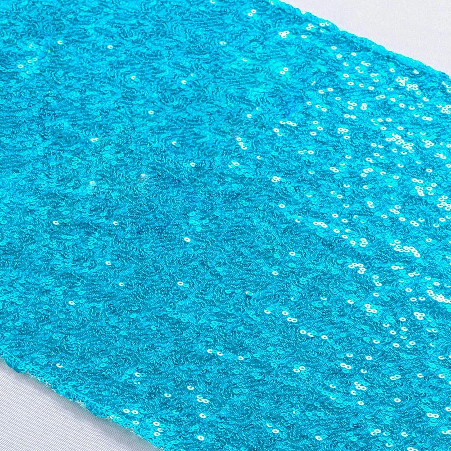 ShiDianYi Turquoise Sequin Table Runner, 14" x 108" Aqua Blue