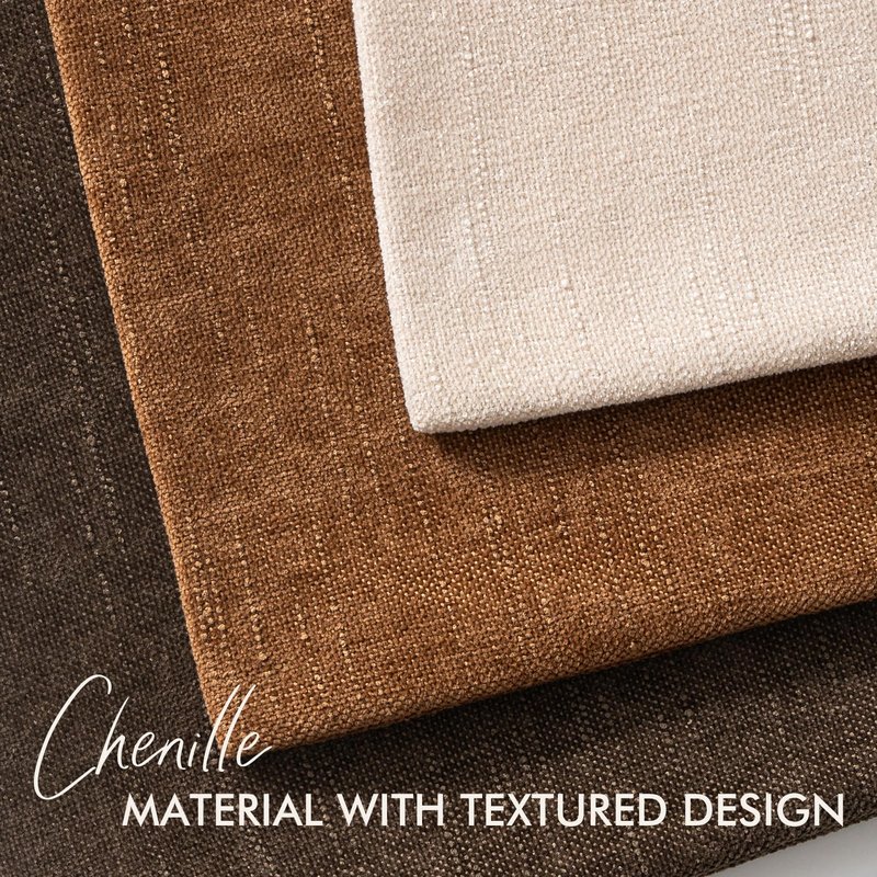 Woaboy Set of 2 Textured Throw Pillow Covers Decorative Soft Accent Square Chenille Pillowcases Neutral Farmhouse Modern Home Decor for Couch Sofa Bedroom Living Room 20x20 Inch,Brown Chocolate