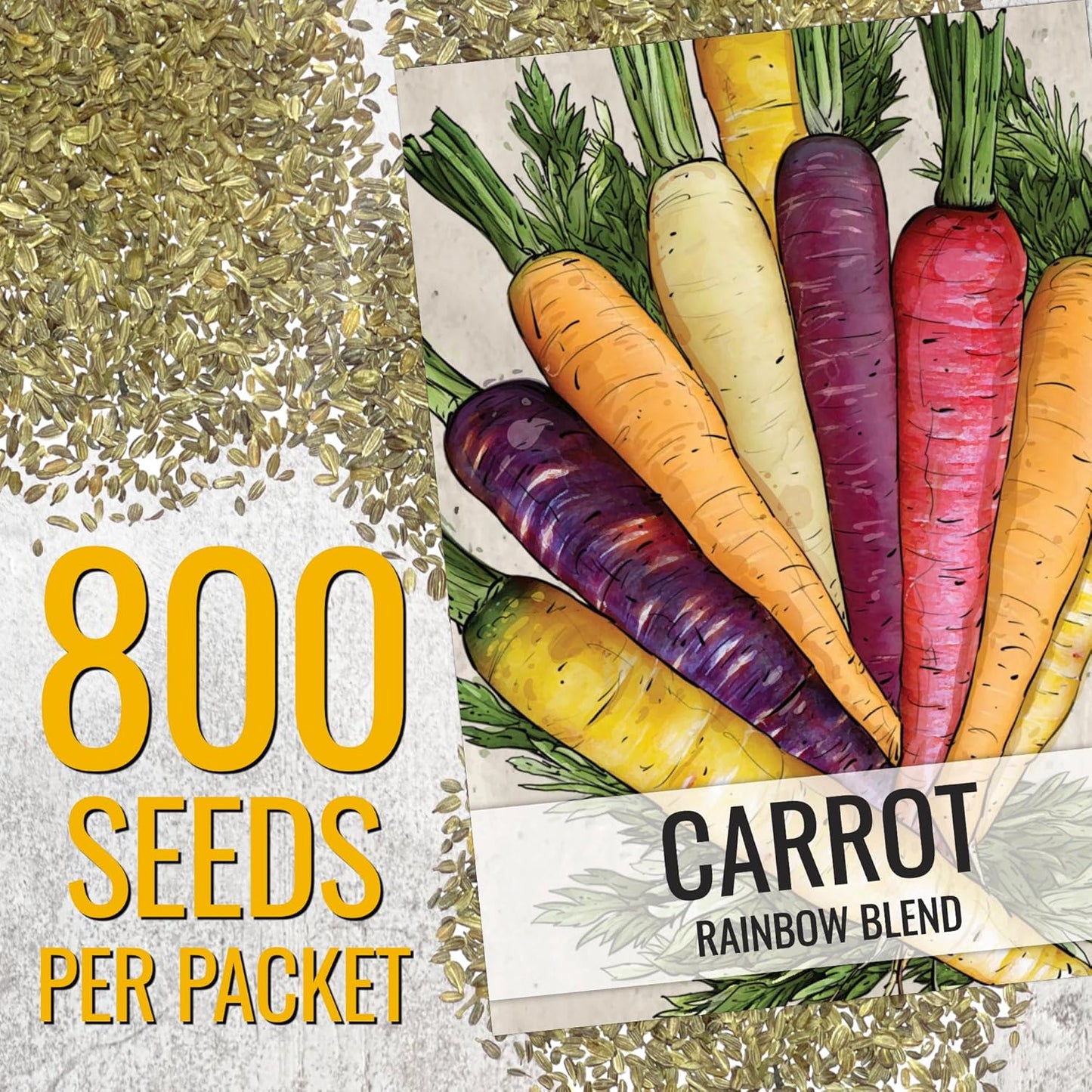 (5 Packs) Seed Needs Carrot Seeds for Planting Rainbow Carrots - Non-GMO Heirloom & Untreated Veggie Seed to Grow a
