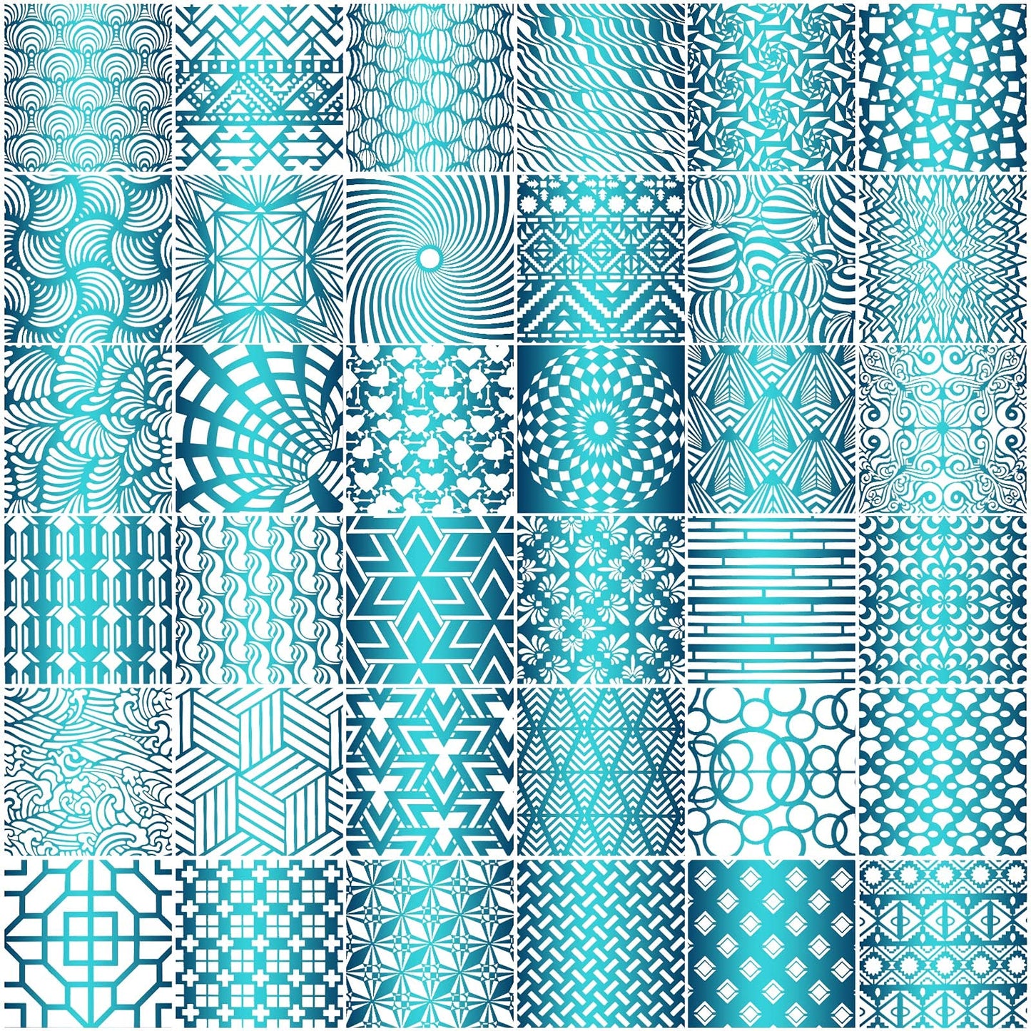 Tinlade 36 Pack Geometric Painting Stencils Set, Mandala Tile Pattern Templates for DIY Wall Art, Furniture Floor Decor Drawing Tools for Crafts Scrapbooking Painting Projects(7.87 x 7.87 Inches)