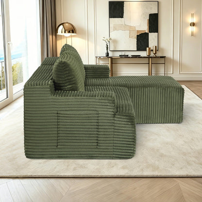 96" Modular Sectional Sofa, Cloud Sectional Couch with Deep Seat, Modern L-Shape Corner Sofa Couch with Right Facing Chaise,Upholstered Boneless Couches for Living Room Bedroom
