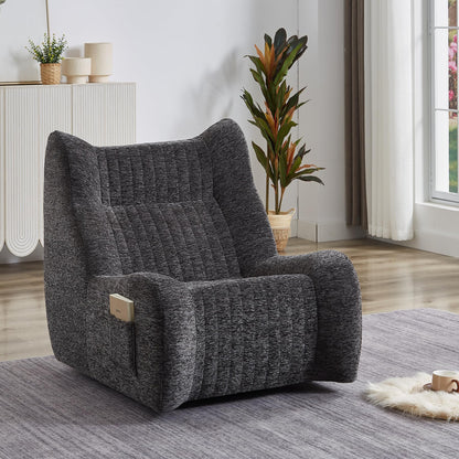 Oversized Bean Bag Chair with Armrests for Adults,Chenille Lounger Filled High Resilience Foam,Lazy Floor Sofa Seat, Reading Gaming Accent Furniture Living Room Bedroom Office Dorm Apartment (Grey)