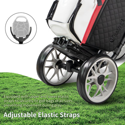 Caddytek CaddyCruiser ONE V8 4 Wheel Golf Push Cart - Lightweight Aluminum Foldable Cart with EVA Wheels, Foot Brake, Adjustable Handle, Cooler Basket, Umbrella Holder, Drink Holder, Scorecard Console