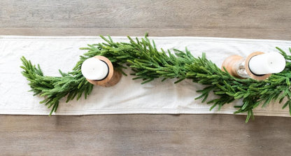 Vita Domi 72" Real Touch Norfolk Pine Garland Realistic 6ft, Christmas Garland for Mantle, Stairs, Fireplace, Soft and Bendable Real Touch Garland Christmas Greenery, Evergreen Christmas Garlands