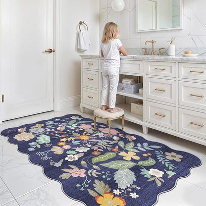 Skiennix Washable 3x5 Entryway Area Rug - Ultra Soft, Anti-Slip, Water-Resistant, Purple