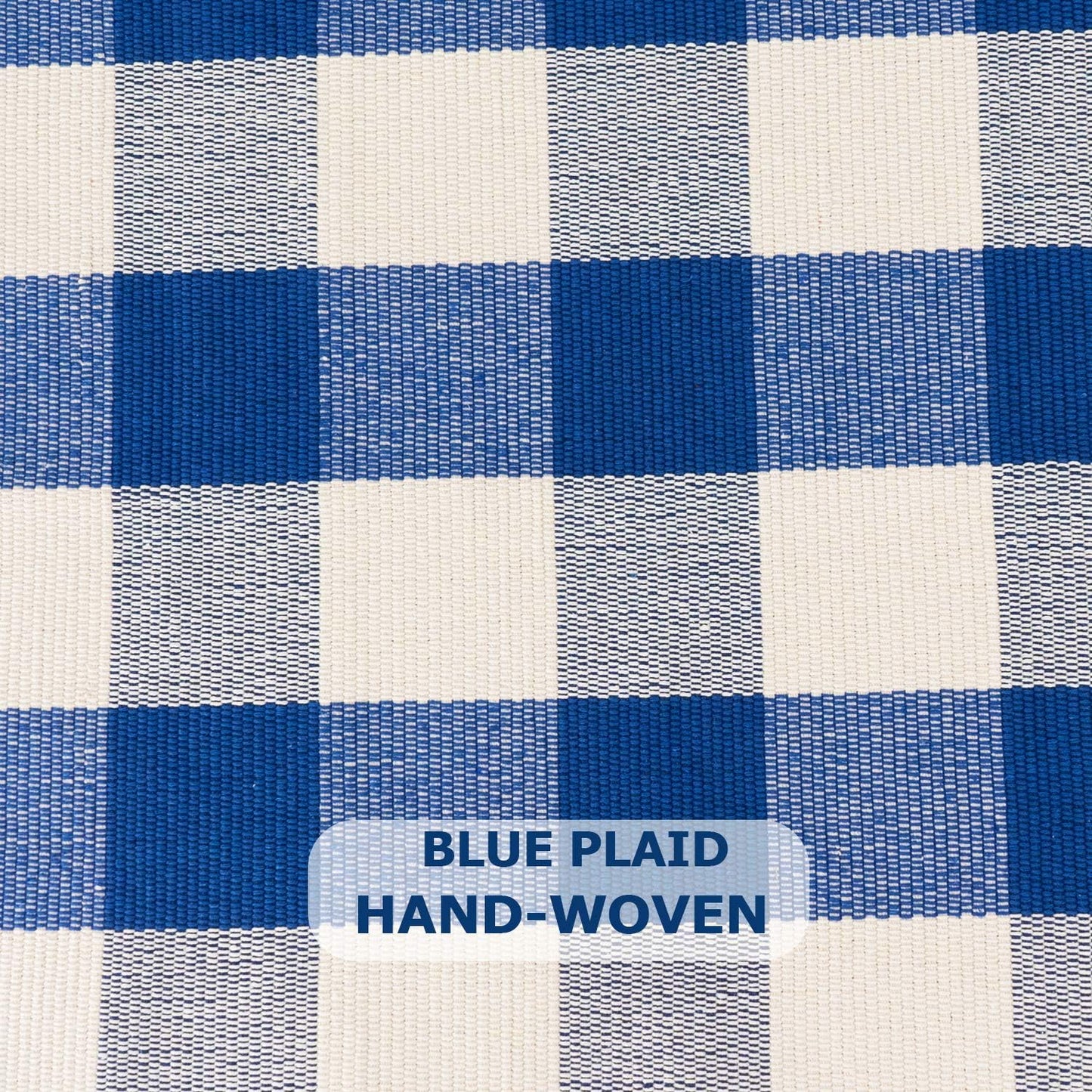 Buffalo Plaid Outdoor Rug, 23.6"x51.2", Blue and White Front Porch Decor Farmhouse Rug