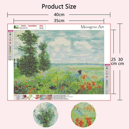 Muzagroo Art DIY Diamond Painting Kits for Adults, 5D Diamond Art Kits for Beginners Paint by Diamond, Monet Diamond Arts and Crafts for Living Room Bedroom 4 PCS Wall Art