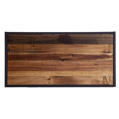 SEI Furniture - Mathry Reclaimed Wood Shelf - Natural - Reclaimed Wood & Iron Metal - Rustic Design - Ideal for Home Offices, Living Rooms, Dens, 31.5" W x 15.75" D x 31.5" H (HZ1058238)