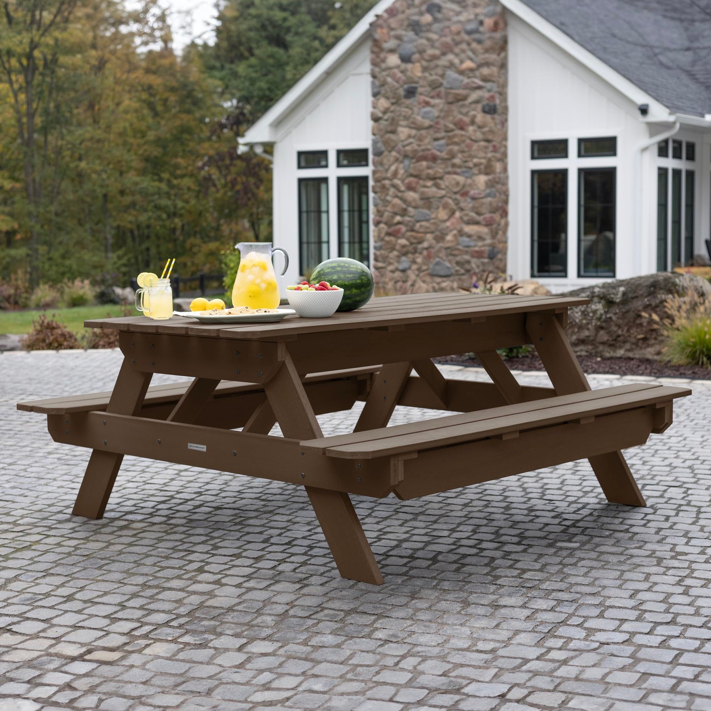 Highwood Hometown Picnic Table, 6 Foot, Weathered Acorn