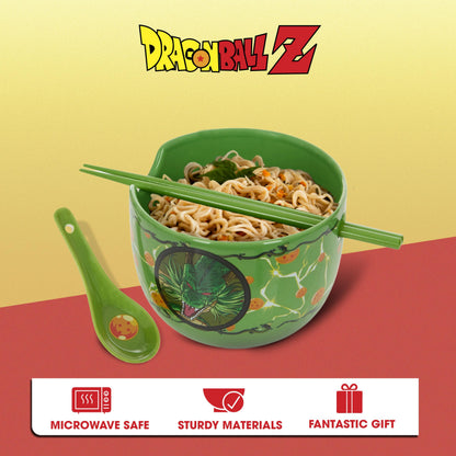 Culture Fly Dragon Ball Z Microwave Ramen Bowl Set with Chopsticks and Spoon, 20 oz Ceramic Instant Noodle Bowls with Chopsticks, Ramen Noodle Bowl, Rice Bowl Anime Gifts for Men