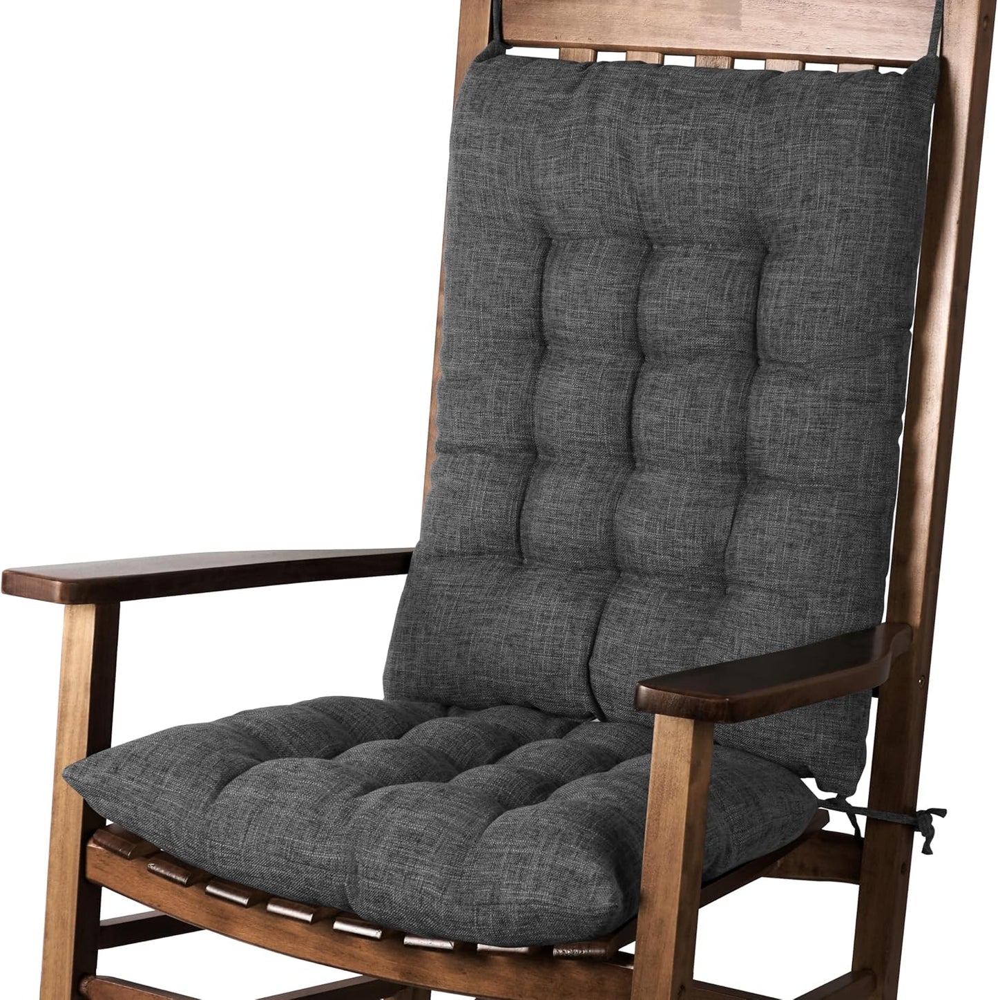 2 Set Extra Large Rocking Chair Cushion with Thick Padding High Back and Seat Cushion Piece