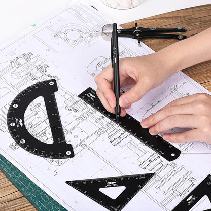 Mr. Pen- Professional Geometry Set, 15 pcs, Drafting Tools with Protractor, Compass, Metal Ruler, Triangles, Pens & Pencils, Complete Geometry & Drafting Kit for Architects, Engineers & Students