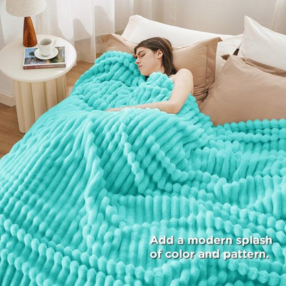 Bedsure GentleSoft Blue Full Blanket - Cozy Fleece Throw for Couch, Perfect Birthday Gift for Women, 84x90 Inches