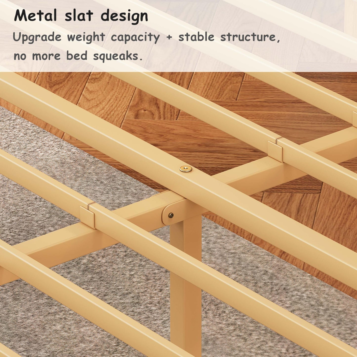 ZIYOO Bed Frame King Size with Storage 14 Inch Heavy Duty Bamboo Bed Frame No Box Spring Needed Easy Assembly No Noise