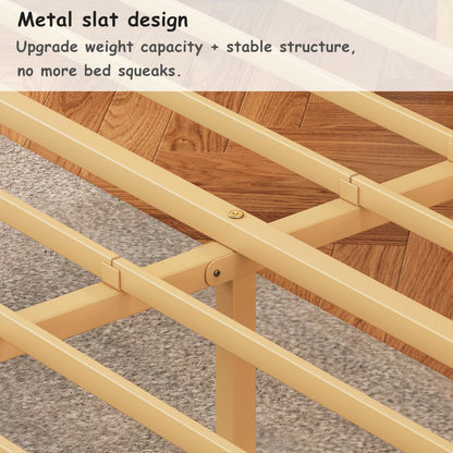 ZIYOO Bed Frame King Size with Storage 14 Inch Heavy Duty Bamboo Bed Frame No Box Spring Needed Easy Assembly No Noise