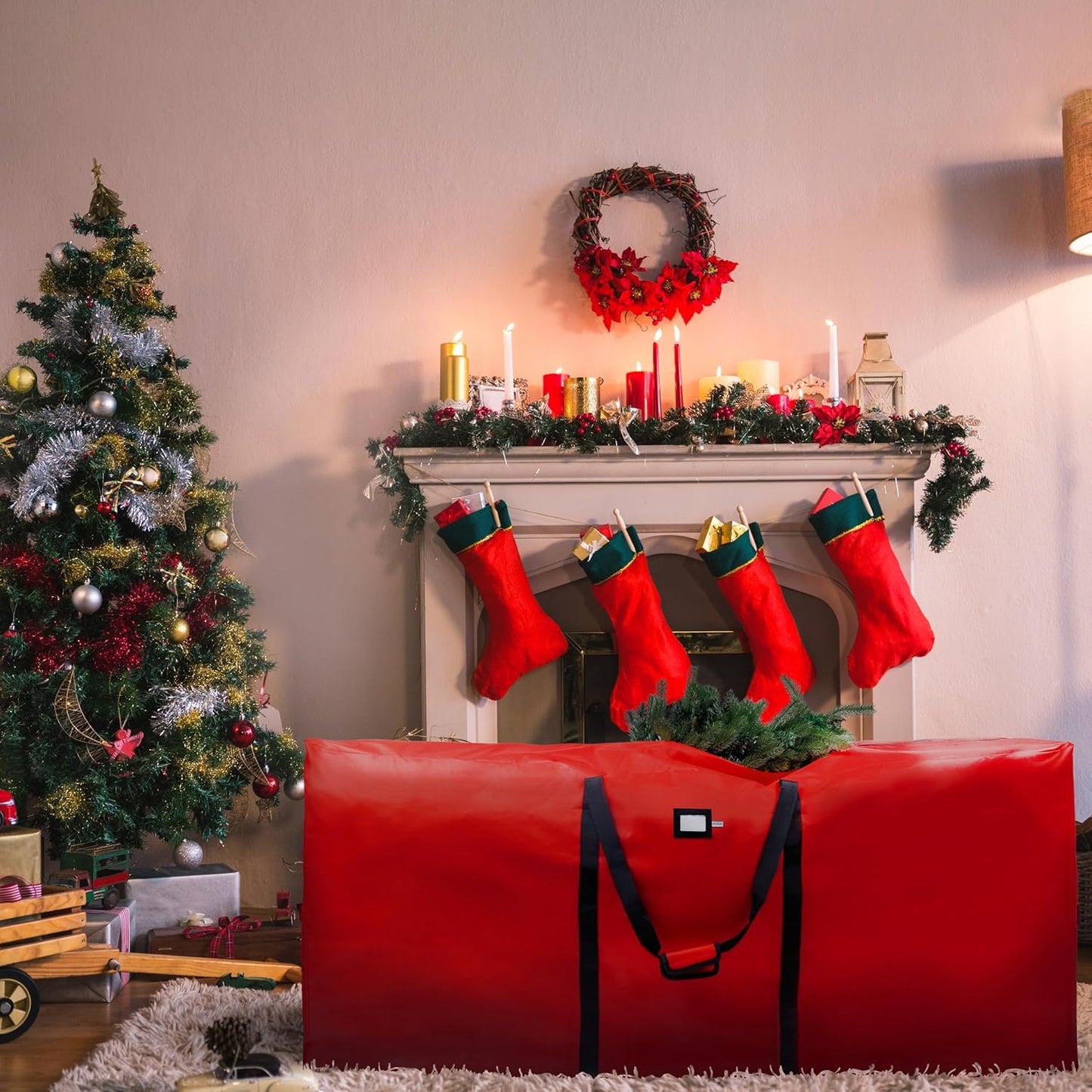 Christmas Tree Storage Bag, Fits Up to 9ft Artificial Trees, Durable Handles, Tear Proof 600D Oxford Canvas