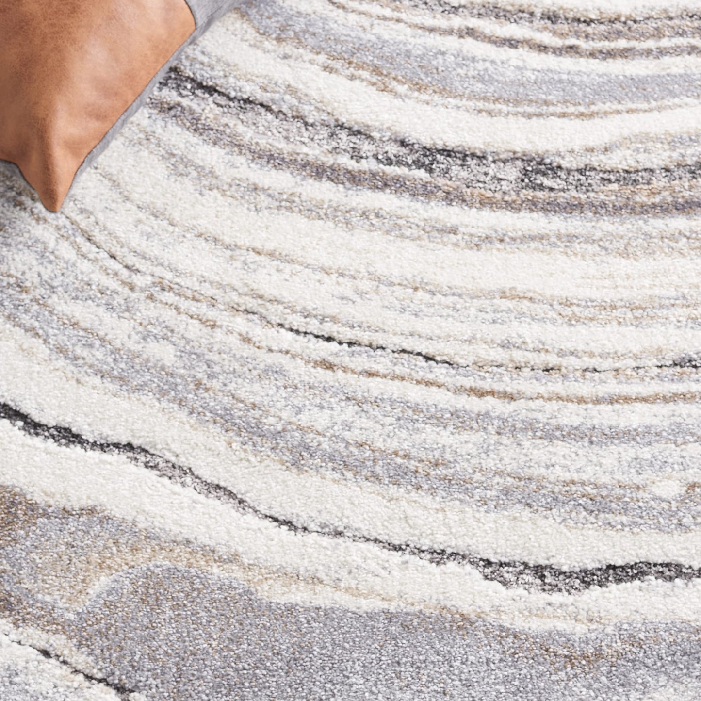SAFAVIEH Cyrus Shag Collection Area Rug - 9' x 12', Ivory & Grey, Modern Abstract Design, Non-Shedding & Easy Care, 0.8-inch Thick Ideal for High Traffic Areas in Living Room, Bedroom (CYR124A)