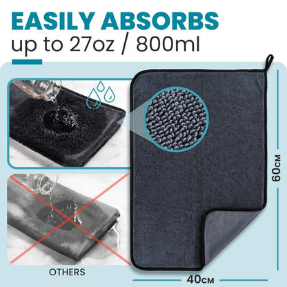 Shiny Bath Shiny Wipes XL Drying Towel, the Original, Ultra Absorbent Twisted-Loop Design, Streak-Free Drying Towel, Shiny Wipes Shower Cleaning Cloths (4 Towel)