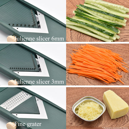 NACOLUS Adjustable Mandoline Slicer for Kitchen - Ultra Sharp V-Blade with Container, Julienning Slicer for Potatoes, Apples, Onions, Tomatoes