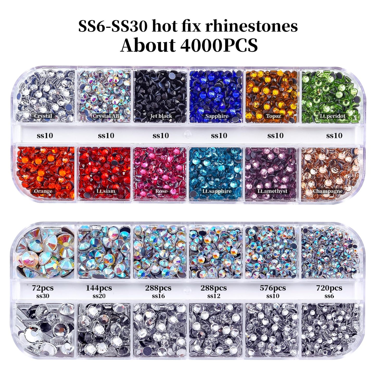 blinginbox Hotfix Rhinestone Setter Hot Fix Applicator Tool Bedazzler Kit with Rhinestones Hot Fixed Wand for Clothes Clothing Fabric DIY Crafts 4000 Pcs Round Crystals Gems for Shoes and Clothes