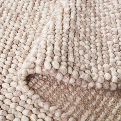 SAFAVIEH Area Rug 8x10 - Natura Collection - Large - Beige, Handmade Wool Blend, Textured Design, Ideal for Living Room, Bedroom, Dining Space (NAT620B)