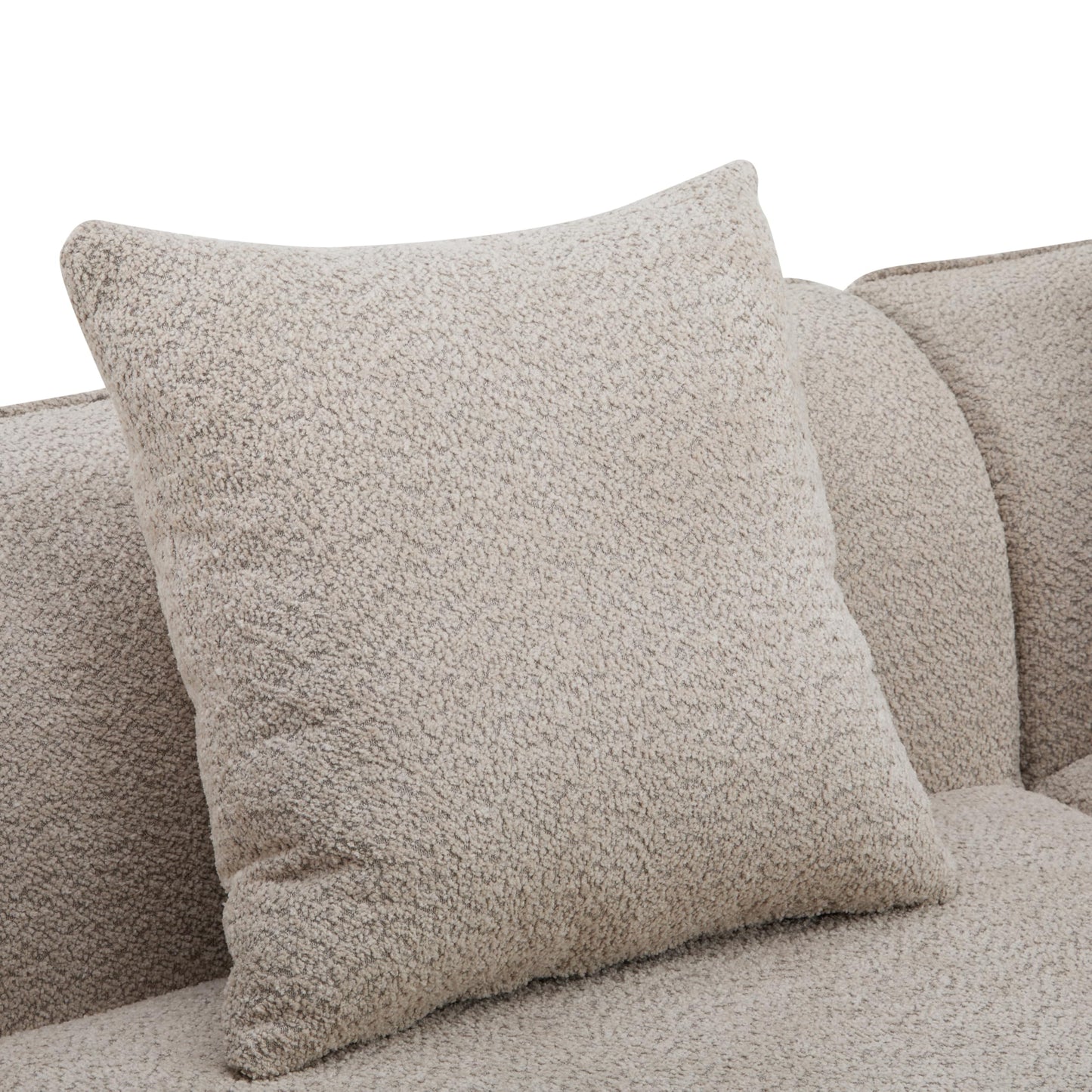 Merax 126 Inch Curved Sectional Sofa, Oversized 5-Seater Modern L-Shape Couch with 4 Pillows, Modular Velvet Fabric Sofa for Large Living Room, Almond