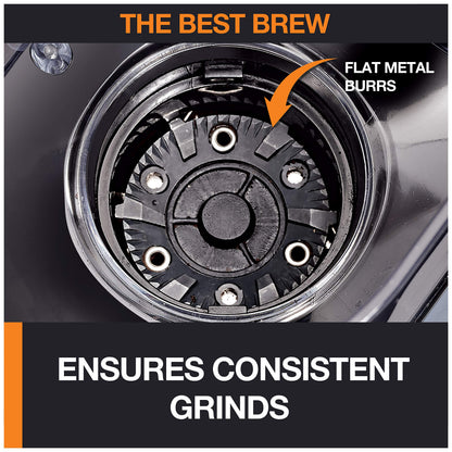 KRUPS Precision Burr Coffee Grinder: 12 Settings, 8 oz Capacity for Drip, French Press, Espresso, Pour Over, Cold Brew - Stainless Steel, 110W, Auto-Stop, Easy Clean - Coffee Grinders for Home Use