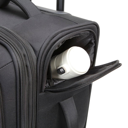 Kenneth Cole REACTION The Venturer 2-Piece Softside 8-Wheel Spinner Luggage Travel Set: 20" Carry-On & 28" Checked Suitcase, Black