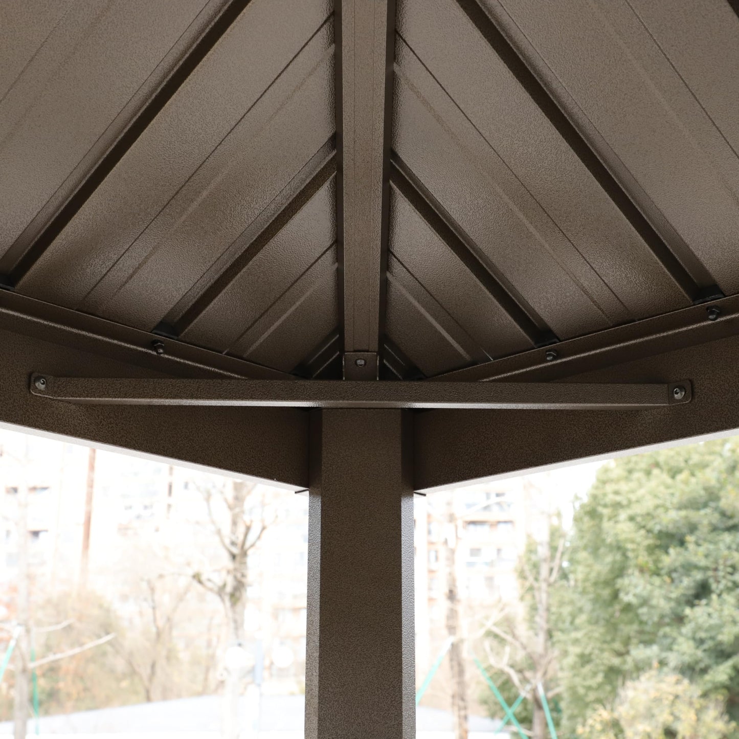 Grill Hardtop Gazebo Outdoor Metal Hard Top Gazebo, Permanent BBQ Gazebo with Galvanized Steel,Aluminum Framed Pavilion with Shelves for Patio Backyard Lawn Garden, Patio, Backyard Single Roof