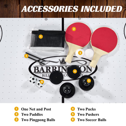 Barrington 3-in-1 Combination Game Table 54”, Foosball, Air-Powered Hockey and Table Tennis Combo Table, Multi Game Table Perfect for Family Game Rooms, All-in-One Arcade Table